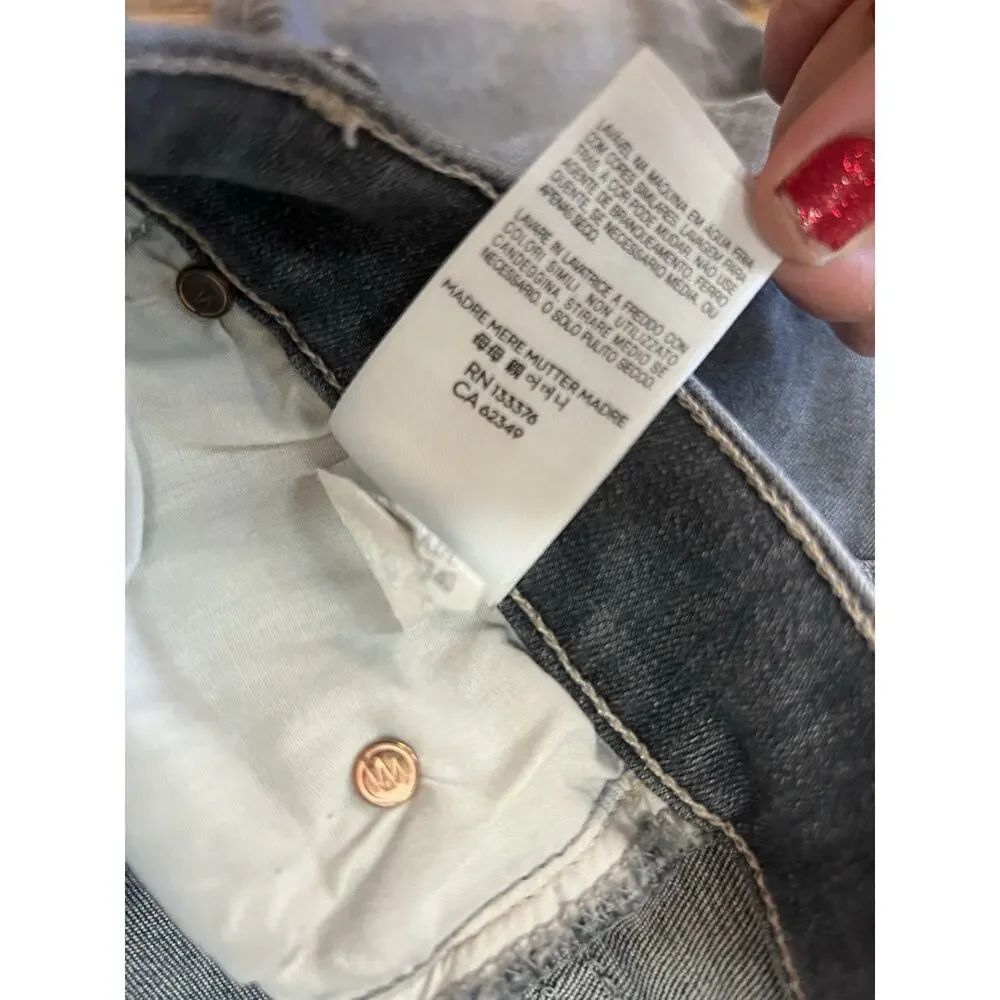 MOTHER The Rascal Ankle Snippet Jeans In Makin’ The Grade - Gray - Size 26 - Picture 6 of 9